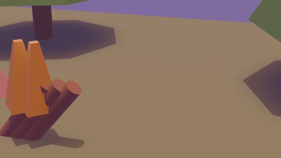 Plain Blender renders for Low-poly campsite at dusk by Claude Haiku 4.5, from first to final