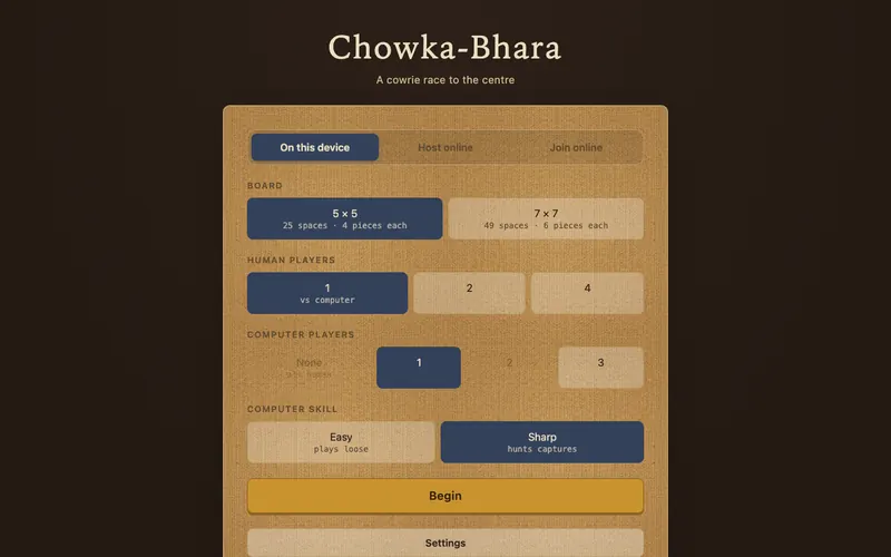 Screenshot of Chowka-Bhara