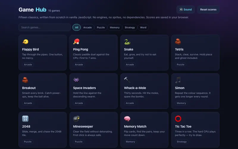 Screenshot of GameHub